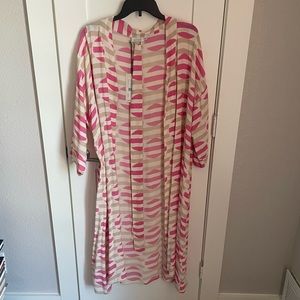 Masai pink and beige lightweight duster